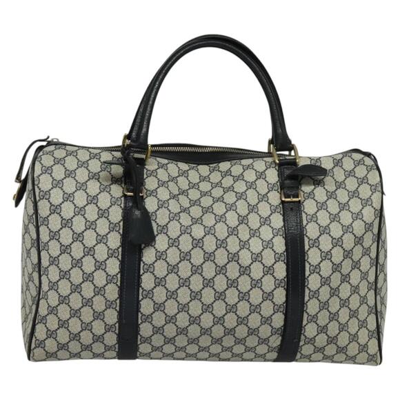 GUCCI GG Supreme Boston Bag Pvc Navy Gold - Picture 2 of 16